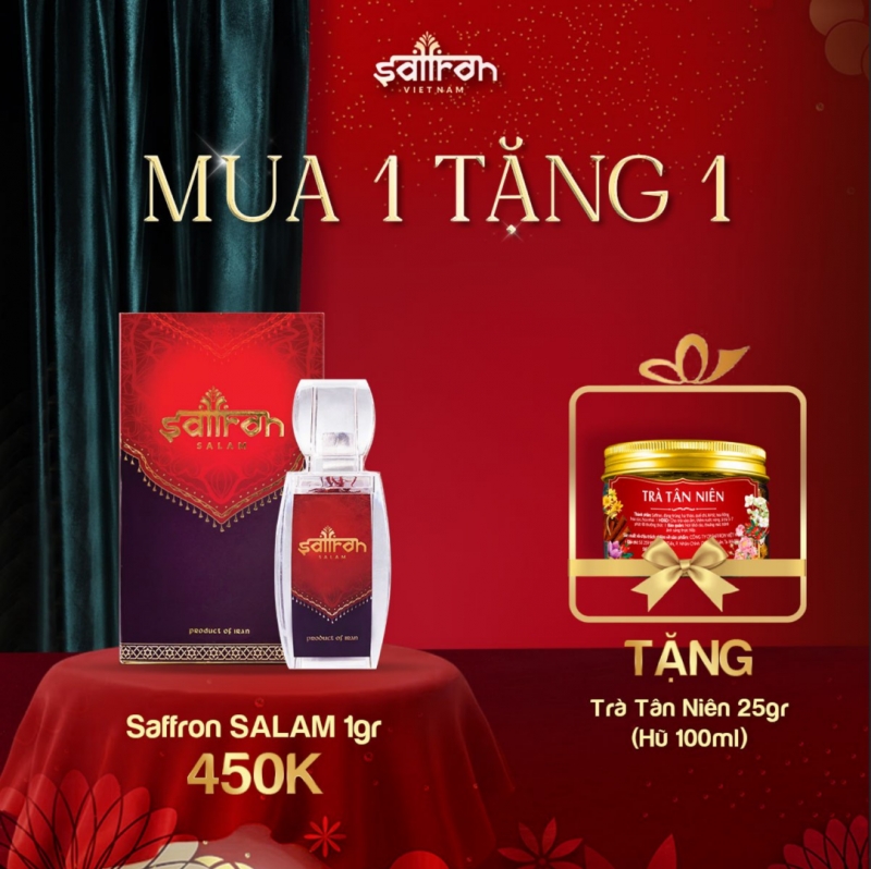 Saffron SALAM 1Gr – Nhụy hoa nghệ tây 5 năm tuổi chuẩn Organic
