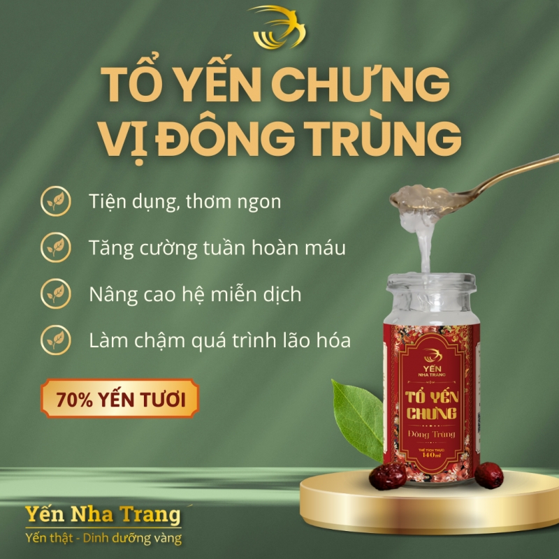 Yến chưng tươi vị Đông Trùng Hạ Thảo