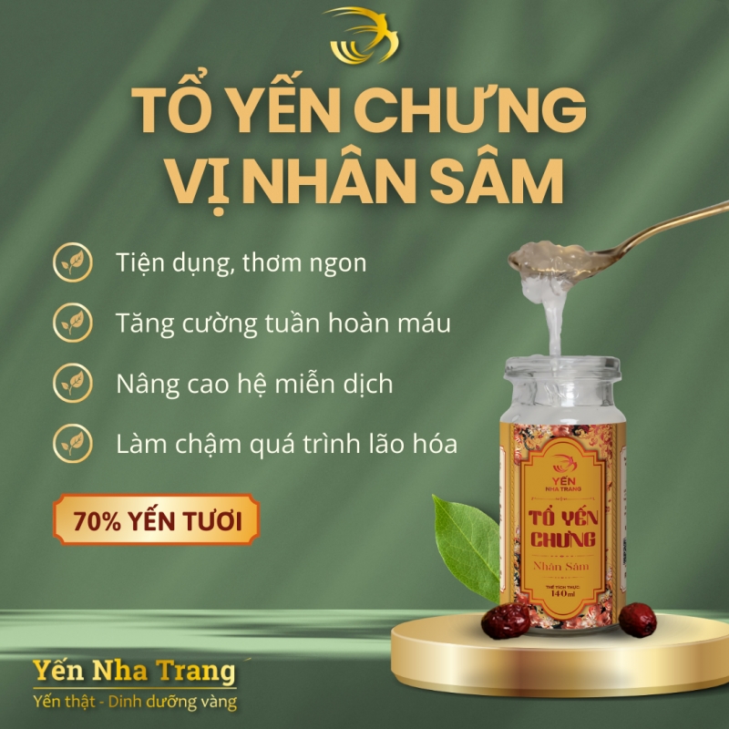 Yến chưng tươi vị Nhân Sâm